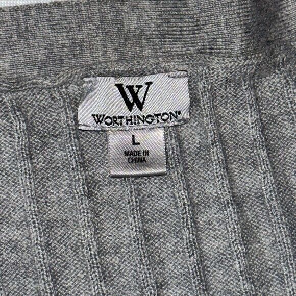 Worthington Gray Ribbed Cardigan - Picture 5 of 5